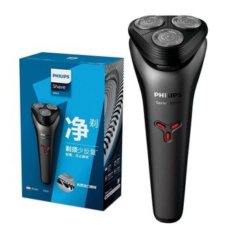 飞利浦/Philips  电动剃须刀 三刀头 1小时充电 S-1213 全身水洗 干湿双剃男士剃须刀净剃胡须刀