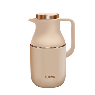 苏泊尔/Supor  保温壶 家用1.7L大容量热水壶304不锈钢暖水壶保温水壶热水瓶 KC17FZ50 象牙白/黑色