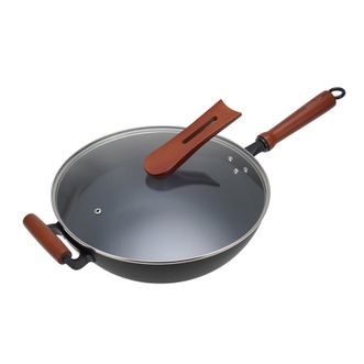 德世朗（DESLON）  中式炒锅 黑曜窒化无涂层爆炒锅32cm DFS-C879B