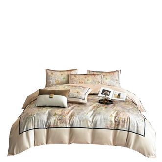 圣夫妮  高奢玉锦缎床上用品床品套件数码印花四件套-红颜醉 SFN-227