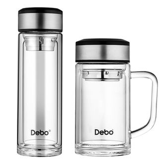 德铂（Debo）  汉纳斯玻璃杯套装  360ml+320ml耐温差茶杯商务水杯