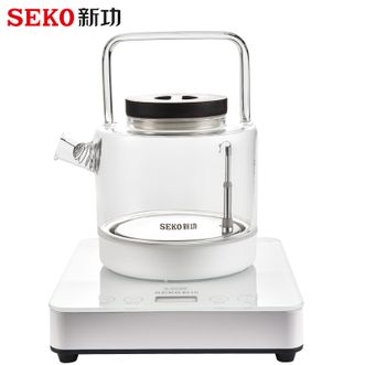新功/Seko  自动上水烧水壶单壶底部上水烧水壶台式提梁壶 玻璃泡茶壶功夫电茶炉W23