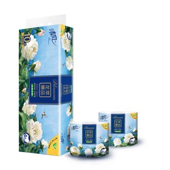 清风  花萃臻品系列4层加厚有芯卷纸4层200g*10卷/提