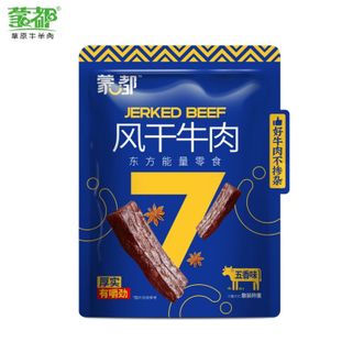 蒙都  风干牛肉干（条状）五香味225g 内蒙古手撕牛肉干 约七成干风干牛肉干