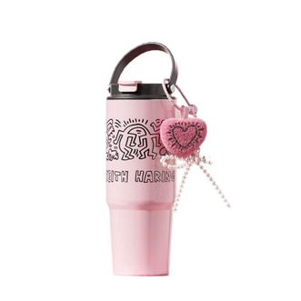 格沵/germ  冰霸保温杯便携大号吸管水壶大容量杯子便携巨无霸水杯  凯斯哈林系列塔塔杯  梦幻游乐园820ml   GE-KH24AW-B127