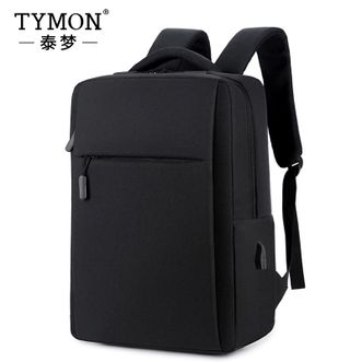 泰梦/TYMON  休闲背包 简约电脑包 城市通勤商务背包 学生双肩包书包 黑色