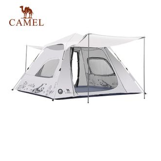 骆驼/Camel  骆驼帐篷户外便携折叠双门全自动野餐野营装备加厚防雨 172BC02070，米白，涂银