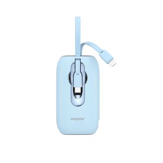 沃品/WOPOW  双向快充充电宝  自带双线移动电源  10000mAh  LQ06  浅蓝色