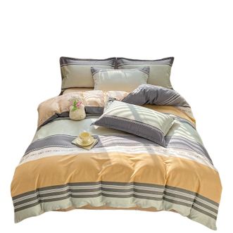 宜恋  40 支高密全棉四件套 活性印染不褪色 200*230cm 四季通用被套 弗拉里达