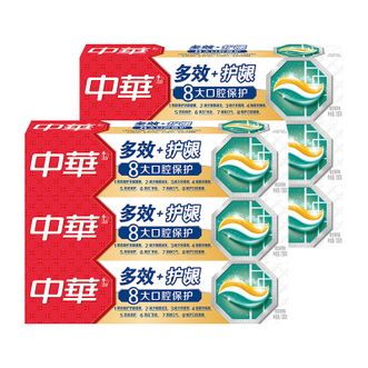 中华牙膏 多效+护龈 清新薄荷130gx6支