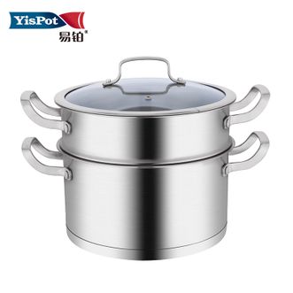 易铂  格森26cm蒸锅食品级不锈钢双层蒸锅炉具通用YP-8021
