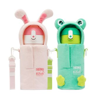 膳魔师（THERMOS）  儿童学生316L不锈钢双盖吸管直饮保温杯 550ml紫TCKA-553FS