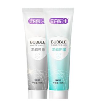 舒客 泡感护龈美白牙膏(海盐薄荷+竹炭薄荷)180g*2美白牙齿