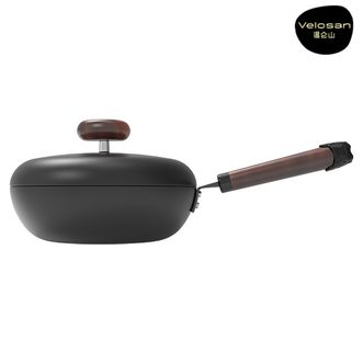 velosan  鹅卵石超轻精铁小炒锅 无涂层不粘锅炒菜锅 第三代防锈精铁锅 24cm