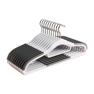 佳帮手  无痕衣架家用挂衣防滑衣撑宽肩衣服晾衣架子阳台收纳神器  防滑衣架*10只装【升级双挂杆】