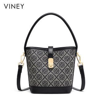 viney  秋冬复古水桶包女新款大容量单肩手提斜挎通勤包 V93737