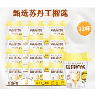 蒙牛  每日鲜酪低温酸奶生鲜风味发酵乳 榴莲味100g*12杯