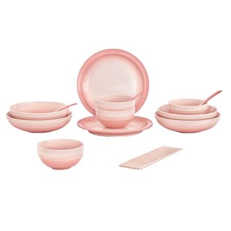 温仑山/VELOSAN  中式餐具渐变色套装强化瓷自然循回系列乔迁高级礼盒装精致碟碗盘18件套 釉下彩工艺