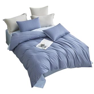 罗莱家纺  碧海流云斜纹全棉四件套  2*2.3m  贴身舒适透气吸汗床单被套套件