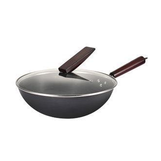 栢士德/BYSTON  耐福斯炒锅轻量化铸铁炒锅不粘锅不生锈无涂层炒菜锅32cm   BST-166