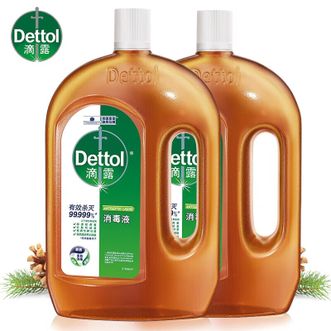 滴露/Dettol  消毒液1.8L*2瓶 衣物消毒液灭活HPV16型消毒水 洗衣家居宠物除螨杀菌