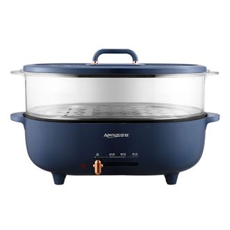 亚摩斯 多功能电火锅电炖锅电煮锅AS-HG10A 3.5L 多档烹饪档位 一锅多用，多式烹饪方式，不锈钢蒸格 不沾内胆易清洗