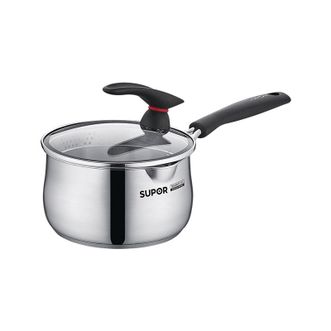 苏泊尔（SUPOR）小红圈304不锈钢奶锅14cm加厚复底婴幼儿辅食锅 ST14JA1