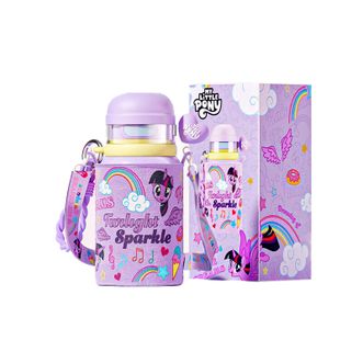 格沵/germ  小马宝莉儿童保温杯  高颜值上学水壶吸管杯带盖双饮杯子  550ML  杯套款