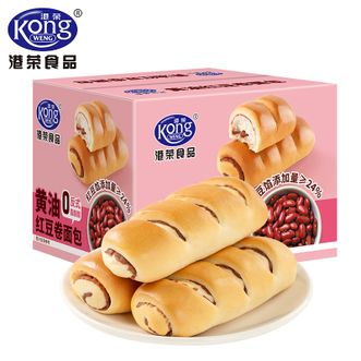 港荣  黄油红豆卷450克/箱 老式面包夹心手撕面包