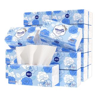 漫花  雪茶花5层抽纸400张（80抽）*18大包M码纸巾