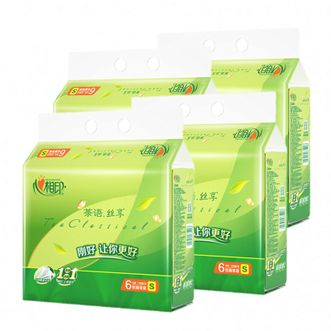 心相印 抽纸 面巾纸 茶语丝享 软抽3层130抽 6包/提*4提