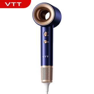 VTT  家用高速吹风机大功率负离子智能电吹风大风力速干护发低噪音蓝金色