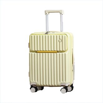 锐承（Ruicheng）  A098前开口多功能拉杆箱 22寸新款米黄色万向轮行李箱