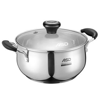 爱仕达/ASD  磁通304不锈钢汤锅煲汤煮面熬粥一锅多用 加厚复底电磁炉明火通用 24cm