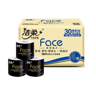 洁柔  卫生纸(Face黑有芯)140g4层(30卷装)(电商专供)（新老包装随机发）