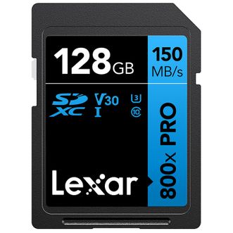 雷克沙/Lexar  128GB SD存储卡 U3 V30相机内存卡大卡 800x PRO系列 读速150MB/s 高速性能 随心畅拍