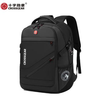十字勋章/CROSSGEAR  休闲背包男商务出差旅行双肩包防盗书包17.3英寸笔记本电脑包 CR-9037IBK