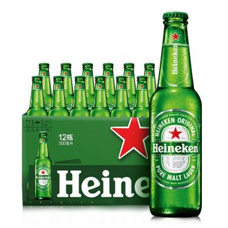 喜力/Heineken  经典330ml*24瓶整箱装 全麦酿造 原麦汁浓度11.4°P