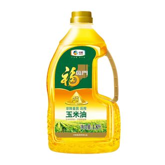 福临门  黄金产地玉米油1.8升  非转基因压榨家用烹饪食用油