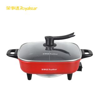 荣事达/Royalstar  电火锅家用多功能煎烤涮一体炒菜电锅5L大容量不沾电热锅电煮锅电炒锅 DRG-136K(Y) 韩式电火锅