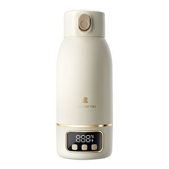 小白熊/SnowBear  便携式电热水杯500ml恒温调奶器烧水杯 加热水杯旅行水壶婴儿外出泡奶杯 65°巴氏消毒