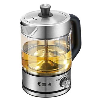 喜猪  煮茶器家用全自动蒸汽煮茶壶黑茶蒸茶器小型办公室玻璃花茶壶AYJ06