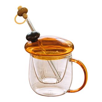 树可  蘑菇头泡茶杯茶水分离 吸管款 BJZ104433