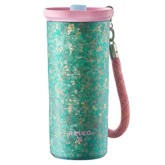 物生物（RELEA）  星海钛杯纯钛保温杯高颜值咖啡杯学生吸管杯子520ML