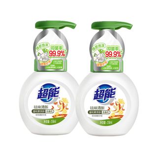 超能  泡沫抑菌洗手液(祛味清新)258ml* 2瓶 厨房专用