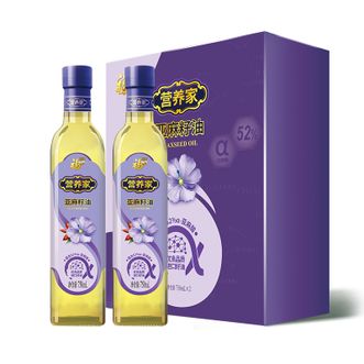 福临门  营养家亚麻籽油礼盒750ml*2食用油冷榨工艺