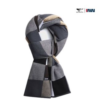 七匹狼/Septwolves  冬季韩版潮流百搭保暖围脖围巾 深咖色