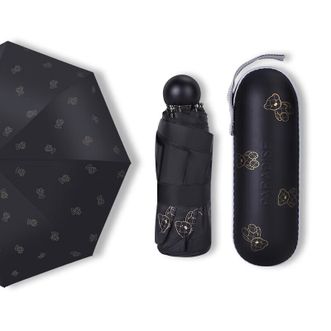 天堂伞  五折口袋胶囊伞 便携黑胶遮阳伞晴雨两用 魔熊51133E