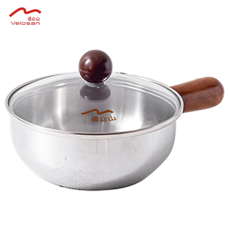 温仑山  奶锅14cm 家用不锈钢早餐碗热奶锅煎蛋锅辅食锅一锅多用加厚复合底 燃气电磁炉通用