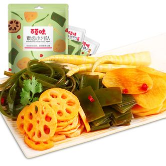 百草味 素卤小分队510g*1袋 鲜蔬麻辣零食大礼包 海带藕片土豆片5种小吃礼包